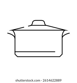steel pot cooking line icon vector. steel pot cooking sign. isolated contour symbol black illustration