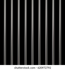 Steel prison bars on black background. Vector illustration.