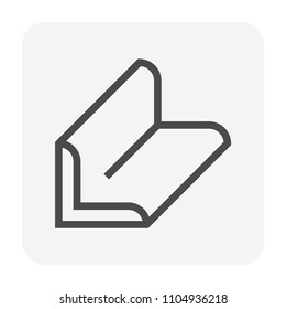 Steel product vector icon. L channel profile shape.
That alloy of iron consist of carbon and high tensile strength. 
Use as beam, frame, girder or structure in construction industry. 48x48 pixel.