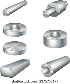 steel products metal parts vector illustration