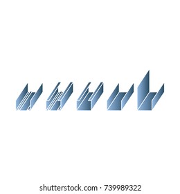 steel profiles icon, Profile for plasterboard, steel profiles for repair, plasterboard fastening