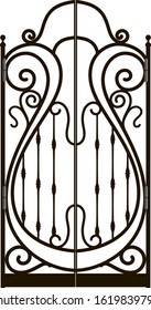 Steel railing panels that include balls, flowers, leaves and rosettes. Aluminum handrail, vector construction. Use these decorative iron cross bars to create a unique window guard or balcony railing. 