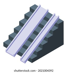 Steel ramp icon isometric vector. Accessible hospital. Wheelchair access