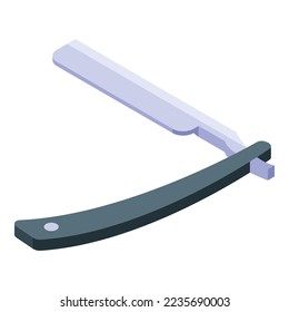 Icono de la navaja de acero vector isométrico. Enfrentar la belleza. Cuidado