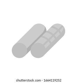 Steel rebar vector icon design on white background.