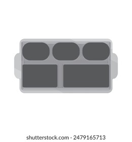 Steel rectangle plate vector, illustration.