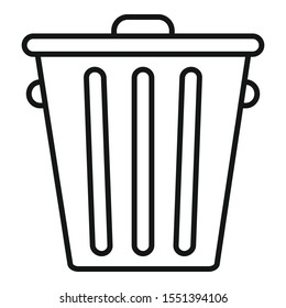 Steel recycle bin icon. Outline steel recycle bin vector icon for web design isolated on white background