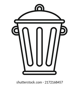 Steel recycle bin icon outline vector. Reduce trash. Ecology rubbish