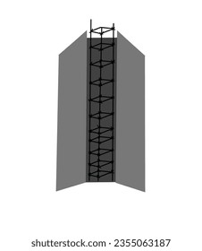 Steel reinforcing bar icon. layers of reinforced concrete construction. Steel bars are used to strengthen concrete. Building material.