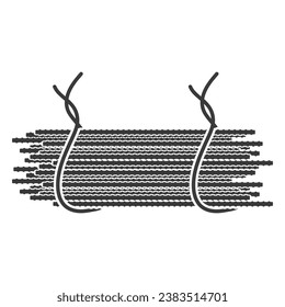 Steel reinforcing rods glyph icon isolated on white background.Vector illustration.