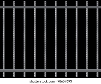 Steel reinforcing rods of the grill. Vector illustration.