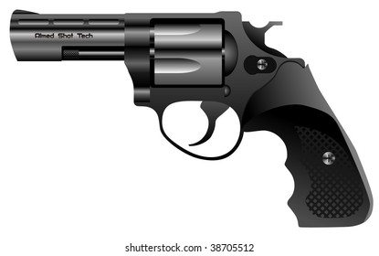 steel revolver vector