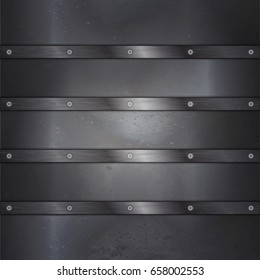 Steel riveted brushed plate background texture.