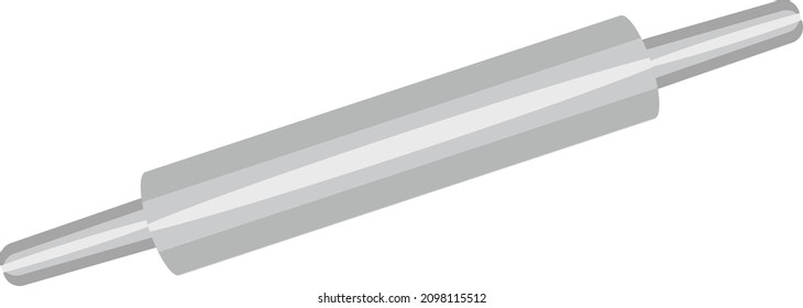 Steel rolling pin, illustration, vector on a white background.
