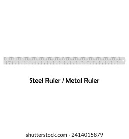 Vector de color de la regla de acero. Icono de herramienta de trabajo para web, etiqueta, tienda mecánica, garaje, taller de reparación, taller. Símbolo de ingeniería mecánica, carpintería, mecánico, ingeniero, carpintero, construcción
