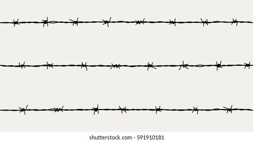 Steel Rusty Barbwire Seamless Pattern