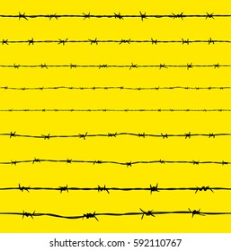 Steel rusty barbwire seamless pattern