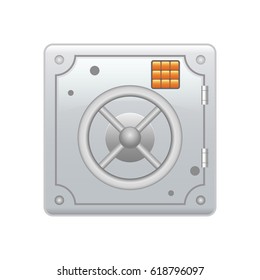 steel safe Armored box with a combination lock. Reliable Data Protection. Long-term savings. Deposit box icon. Protection of personal information.