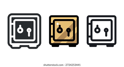 Conjunto de iconos de acero seguro. Ilustración vectorial.