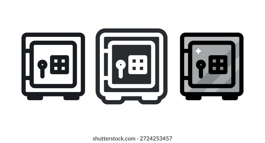 Conjunto de ícones de segurança de aço. Ilustração vetorial.