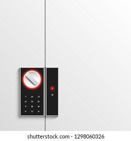 Steel safe pin code entry panel image. Armored box background. Door safe bank vault combination lock. Reliable Data Protection. Long-term savings. Deposit box safe icon.Protection personal information