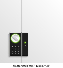 Steel safe pin code entry panel image. Armored box background. Door safe bank vault combination lock. Reliable Data Protection. Long-term savings. Deposit box safe icon.Protection personal information