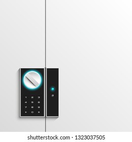 Steel safe pin code entry panel image. Armored box background. Door safe bank vault combination lock. Reliable Data Protection. Long-term savings. Deposit box safe icon.Protection personal information