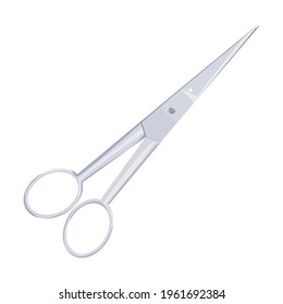 steel scissors for manicure. Manicure tools. Vector realistic flat illustration