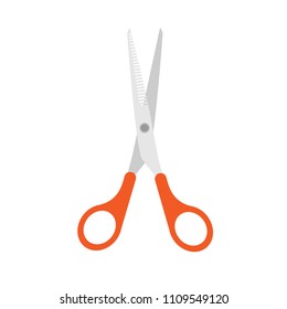 Steel scissors object equipment business vector. Metal shape fashion icon isolated open