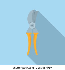 Steel secateur icon flat vector. Work pruning. Hand tool