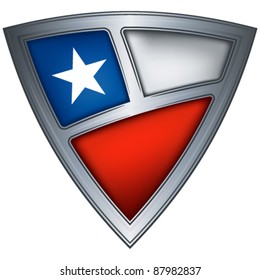 Steel shield with flag Chile