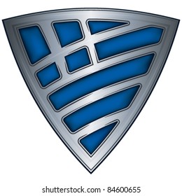 Steel shield with flag Greece