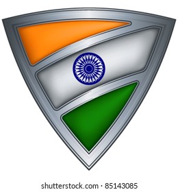 Steel shield with flag India