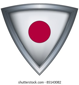 Steel Shield With Flag Japan