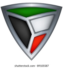 Steel shield with flag Kuwait
