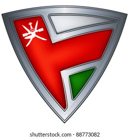Steel shield with flag Oman