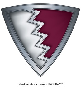 Steel shield with flag Qatar
