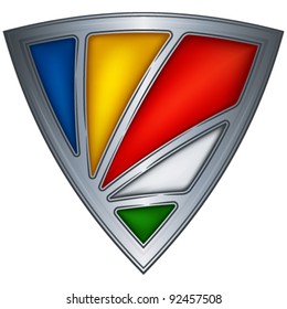 Steel shield with flag Seychelles