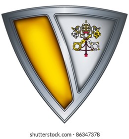 Steel shield with flag Vatican