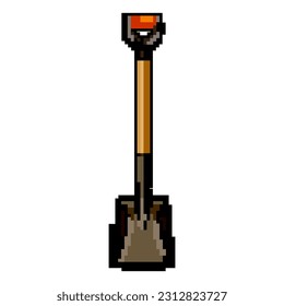 steel shovel tool game pixel art retro vector. bit steel shovel tool. old vintage illustration
