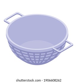 Steel sieve icon. Isometric of steel sieve vector icon for web design isolated on white background