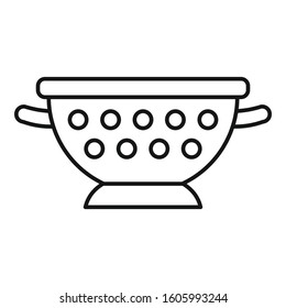 Steel sieve icon. Outline steel sieve vector icon for web design isolated on white background
