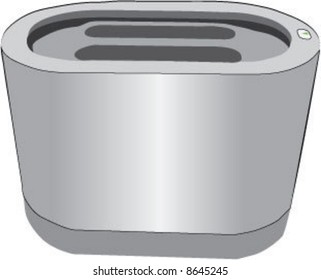 Steel / silver 3D toaster (vector)