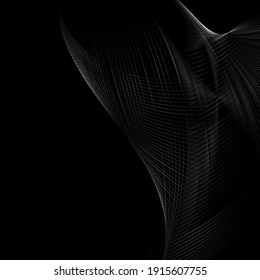 steel silver lines on a black background. metallic pattern. design modern luxury futuristic background vector illustration.