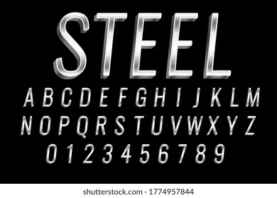 steel or silver shiny text 3d effect design