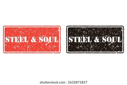 steel and soul grunge stamp design, vector, isolated on transparent background