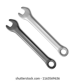 Steel spanners dark and white colors Illustration on white background. Vector illustration