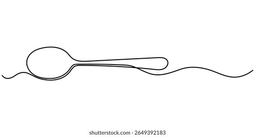  cuchara de acero dibujo continuo de una línea, cuchara de sopa diseño de minimalismo de dibujo continuo de una línea, cuchara tenedor colchón de una línea de dibujo continuo, cuchara de dibujo de una sola línea. Concepto de vajilla.
