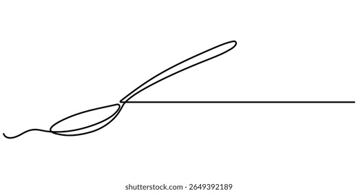  steel spoon continuous one line drawing, Soup Spoon continuous one line drawing minimalism design, Spoon fork place mat one line drawing continuous, Single one line drawing spoon. Tableware concept.