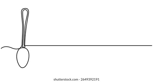  steel spoon continuous one line drawing, Soup Spoon continuous one line drawing minimalism design, Spoon fork place mat one line drawing continuous, Single one line drawing spoon. Tableware concept.